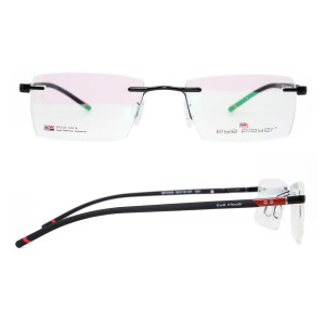 Nouveau design Vogue durable qualité lunettes sans monture lunettes de vue en métal carrés optiques montures pour hommes