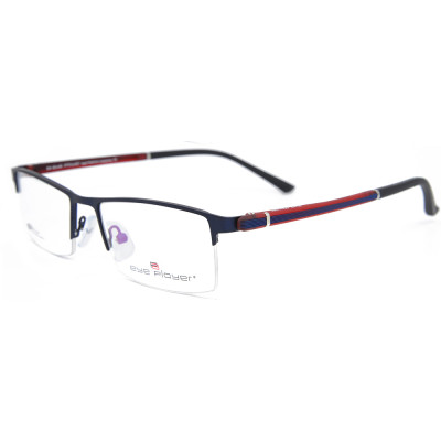 Latest new fashion style top selling halfrim eyewear metal square optical glasses frames for men