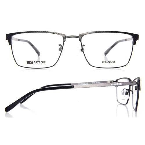 Montura de gafas de resorte flexible de alta calidad más popular Marco de lentes de titanio óptico para hombres