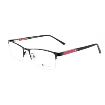 Latest custom hot sale durable flexible spring men eyewear metal halfrim optical glasses frames
