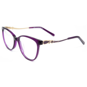 Cadres de lunettes optiques en acétate de lunettes de diamants en métal durable durables de mode pour les femmes