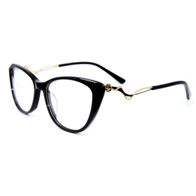 Wholesale metal diamond decoration fashion eyewear acetate optical Spectacles frames for women