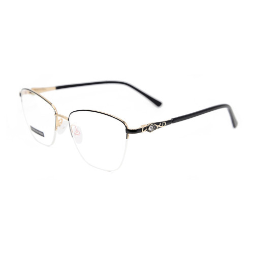 Dernière top vente motif floral lunettes cadre diamant métal optique monture de lunettes pour les femmes