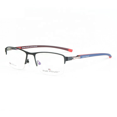 Nuevo modelo de estilo de moda halfrim gafas de metal marcos TR90 temple eyeglassframe óptico para hombre
