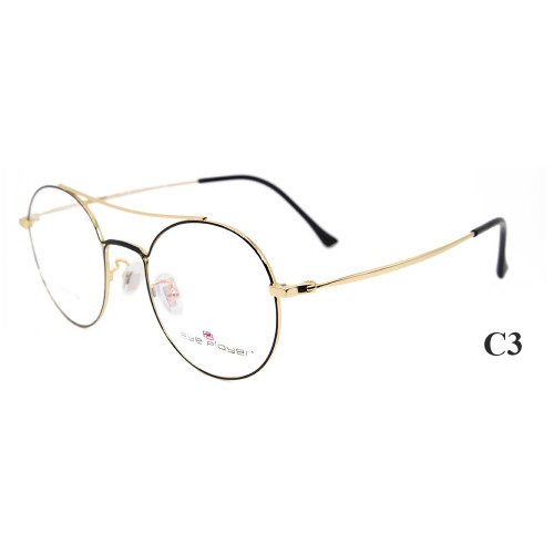 Les dernières lunettes de vue en titane durable de la mode de vente encadrent la monture optique de lunettes ronde en métal