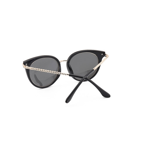 Gafas de sol redondas al por mayor del nuevo estilo de la moda gafas del ojo de gato TR90 del metal con la lente polarizada