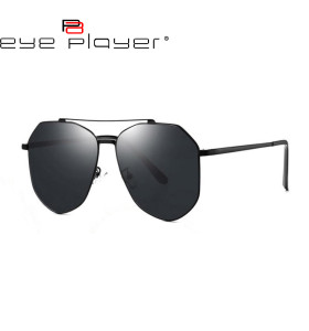 New factory custom hot sale fashion double bridge sun glasses metal sunglasses with Nylon lens