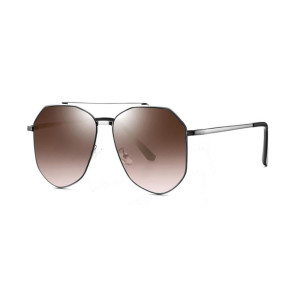 Nouvelle usine personnalisé vente chaude mode pont double lunettes de soleil lunettes de soleil en métal avec lentille en nylon