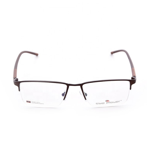نموذج جديد الموضة التعاقد نمط المعادن النظارات halfrim لينة tr90 النظارات البصرية إطار الرجال