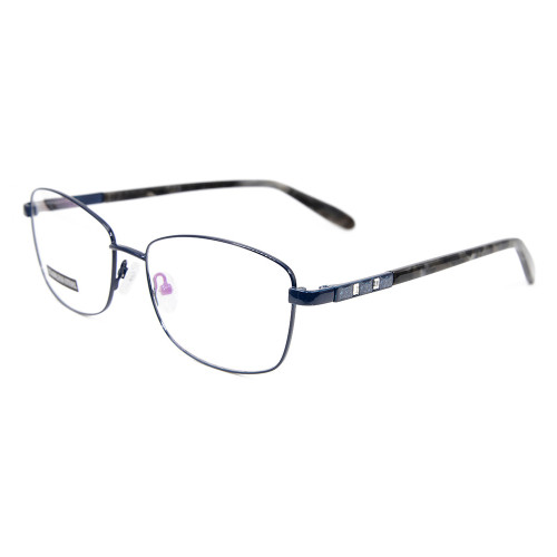 Usine de Guangzhou coutume nouvelle mode lunettes de métal encadre des lunettes optiques temple acétate avec diamant