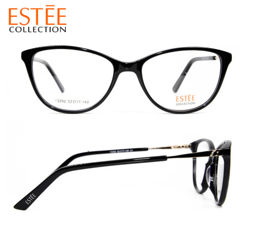 En satış en İyi kalite ile kedi gözlük asetat metal optik gözlük çerçeveleri elmas kadınlar