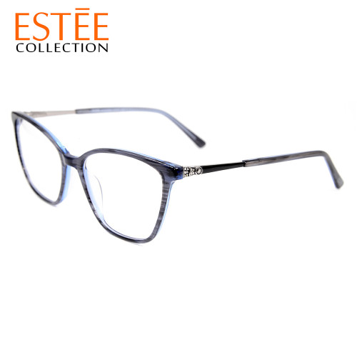 Best quality new vogue style optical frames Acetate metal luxury eyeglasses with Elasticity spring