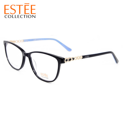 Lüks yeni moda tasarım kadın gözlükler Asetat elmas optik gözlük çerçeveleri en iyi kalite