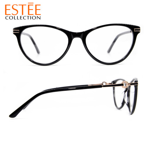 Yeni varış moda lüks stil bayanlar için gözlük çerçeveleri Asetat elmas optik gözlük