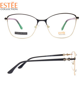 Most popular Luxury diamond spectacle frames metal acetate fashion optical eyeglasses Ladies