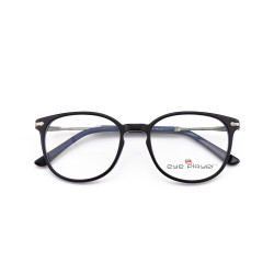 Top venta nuevos diseños de lujo de moda moderna para hombre gafas redondas Montura de gafas ópticas de metal de acetato fino