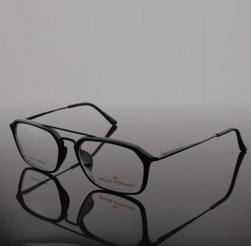 Venta caliente en línea nuevo stock moda gafas de estilo único doble puente TR metal gafas ópticas marcos para hombre