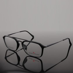 Venta caliente en línea nuevo stock moda gafas de estilo único doble puente TR metal gafas ópticas marcos para hombre