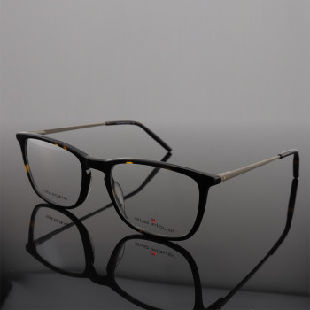 Hot selling LOW MOQ classical stylish color eyewears Acetate thin metal square frame optical glasses