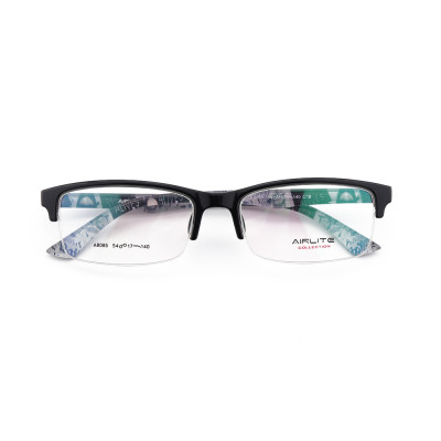 Newest hot sale novelty pattern design eyewears TR Halfrim flexible optical eyeglass frames for men
