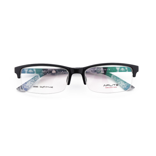 Gafas de diseño de patrón de novedad de venta caliente más nuevas TR Halfrim marcos de anteojos ópticos flexibles para hombres