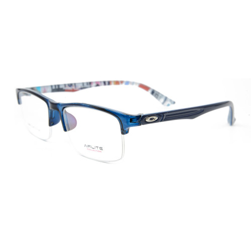 Último suministro de fábrica LOW MOQ Gafas de moda TR Plastic halfrim marcos de anteojos ópticos estilo de hombre