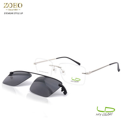 CLIP ON METAL OPTICAL FRAME FOR MEN