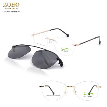 CLIP ON METAL GLASSES FRAME FOR MEN