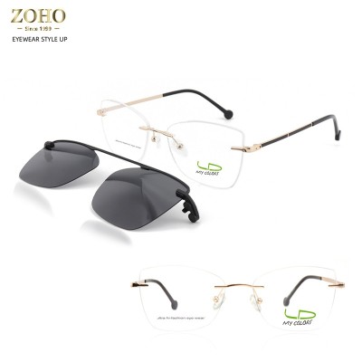 CLIP ON METAL GLASSES FRAME FOR MEN