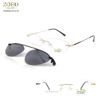 CLIP ON METAL GLASSES FRAME FOR MEN MY COLORS