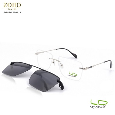 CLIP ON METAL GLASSES FRAME FOR MEN