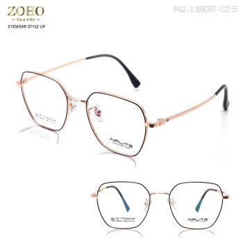 RETRO STYLE OPTICAL FRAME WITH TITANIUM TEMPLES