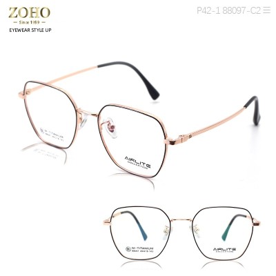RETRO STYLE OPTICAL FRAME WITH TITANIUM TEMPLES