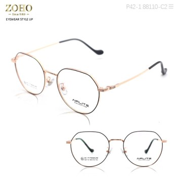 RETRO STYLE OPTICAL FRAME WITH TITANIUM TEMPLES