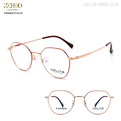 METAL MATERIAL OPTICAL FRAME RETRO DESIGN WITH ACETATE TEMPLE TIP