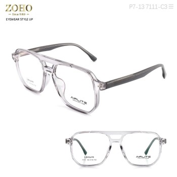 TR MATERIAL OPTICAL FRAME WITH ACETATE TEMPLE DOUBLE BRIDGE
