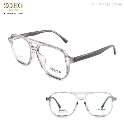 TR MATERIAL OPTICAL FRAME WITH ACETATE TEMPLE DOUBLE BRIDGE