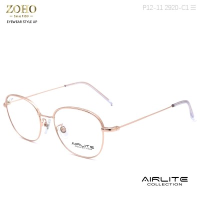 RETRO STYLE METAL OPTICAL FRAME WITH TR TEMPLE TIP FOR UNISEX AIRLITE BRAND