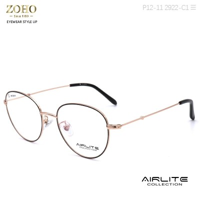 RETRO STYLE METAL OPTICAL FRAME WITH TR TEMPLE TIP FOR UNISEX AIRLITE BRAND