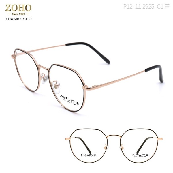 RETRO STYLE METAL OPTICAL FRAME WITH TR TEMPLE TIP FOR UNISEX AIRLITE BRAND