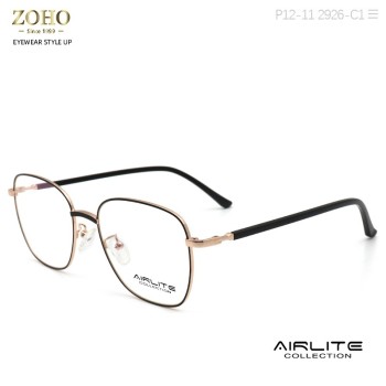RETRO STYLE METAL OPTICAL FRAME WITH TR TEMPLE TIP FOR UNISEX AIRLITE BRAND