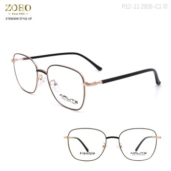 RETRO STYLE METAL OPTICAL FRAME WITH TR TEMPLE TIP FOR UNISEX AIRLITE BRAND