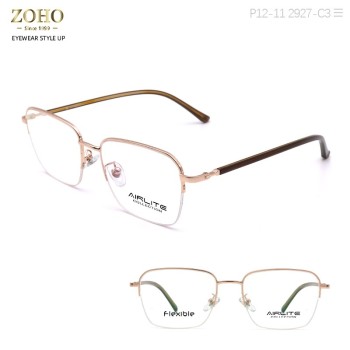 Retro Style Metal Optical Frame With TR Temple Tip for Unisex Airlite Brand
