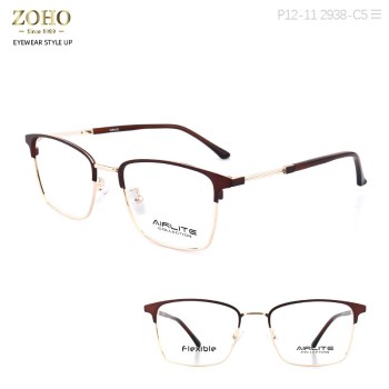 GLASSES CUSTOMIZED RETRO STYLE METAL OPTICAL FRAME WITH TR TEMPLE TIP FOR UNISEX