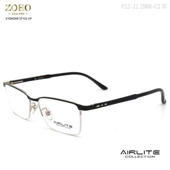 RETRO STYLE METAL OPTICAL FRAME WITH TR TEMPLE TIP FOR UNISEX AIRLITE BRAND