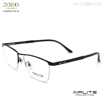 RETRO STYLE METAL OPTICAL FRAME WITH TR TEMPLE TIP FOR UNISEX AIRLITE BRAND