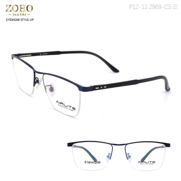 RETRO STYLE METAL OPTICAL FRAME WITH TR TEMPLE TIP FOR UNISEX AIRLITE BRAND