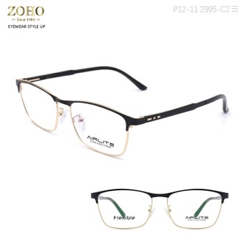 Retro Style Metal Optical Frame With Square Shape Unisex Airlite Brand