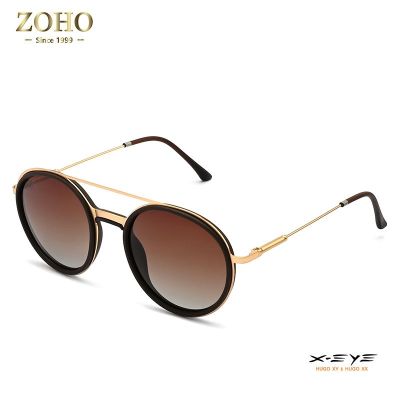 Metal Acetate Retro Style Round Sunglasses