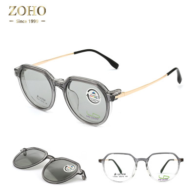 Clear Design Big Frames Eyewear Manufacturer TR Clip on Luxury Eyeglasses